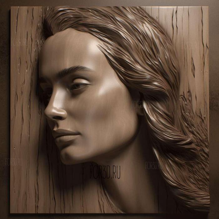 Keira Knightley 4 stl model for CNC